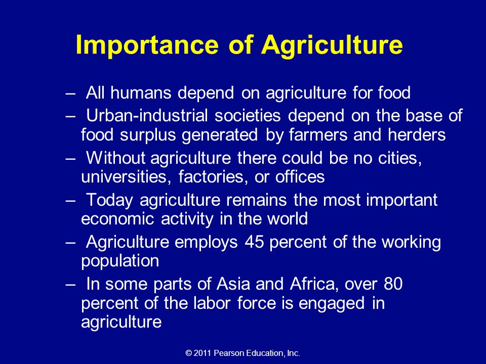 Importance of agriculture